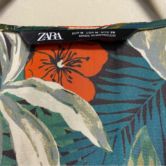 Zara Women’s Jumpsuit Medium Floral Tropical Hawaiian Resortwear Feminine - Picture 6 of 14